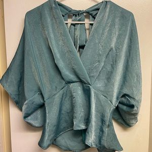 Blue Silk Blouse from Forever 21